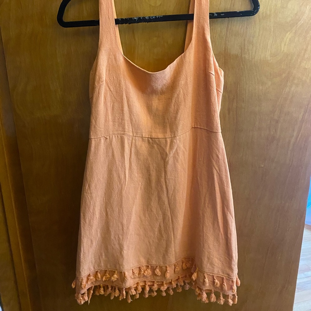 Lulu’s Orange Tassel Mini Dress